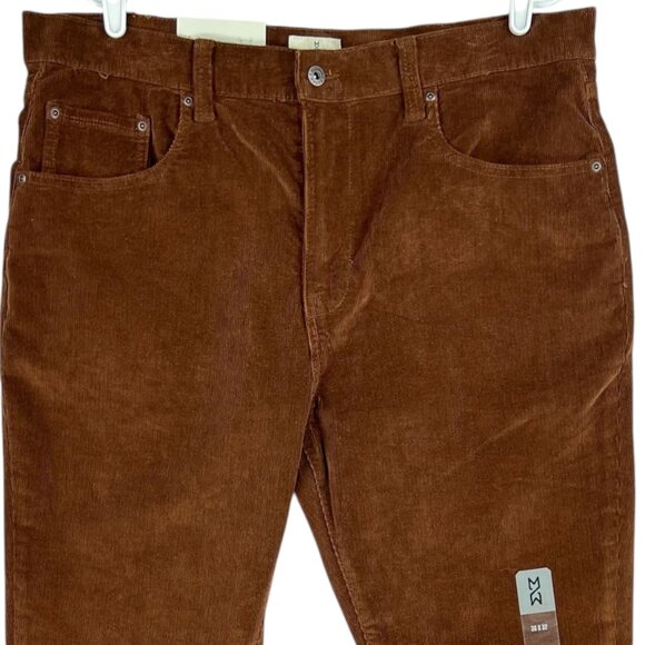 Mutual Weave Men's Brown Corduroy Relaxed Taper Stretch 5-Pocket Pants 36x32 NWT - Picture 3 of 10